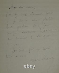 Anatole France Autographed Letter Signed to My Dear Master. Quai d'Orsay