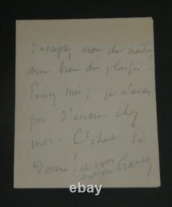 Anatole France Autographed Letter Signed to a Certain Mr. Vailleron