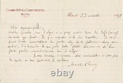Anatole France Signed Autograph Letter. His Money and Calmann Levy. 1898