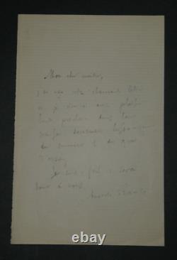 Anatole France. Signed autograph letter to My Dear Master. Quai d'Orsay