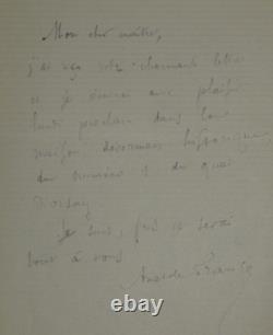 Anatole France. Signed autograph letter to My Dear Master. Quai d'Orsay