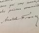 Anatole France: Signed Handwritten Letter Addressed To Julia Daudet