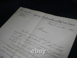 Anatole de LAWOESTINE Signed Letter - Autograph Count of l'Angle-Beaumanoir