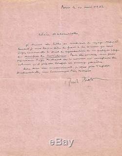 André Breton Letter Autograph Signed. Reproduction Surrealist Manifesto