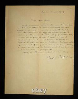 Andre Breton Letter Autograph Signee Address A Jacques Herold March 21, 1949