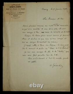 André GÉRARDIN SIGNED AUTOGRAPH LETTER, 1922