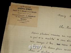 André GÉRARDIN SIGNED AUTOGRAPH LETTER, 1922