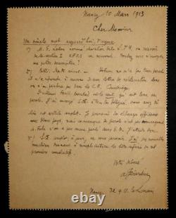 André Gérardin Autography Letter Signed At Charles-ange Laisant, 1913