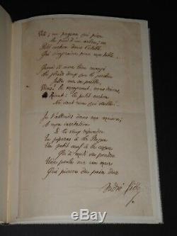 Andre Gide Poeme Autograph Sign Dedication To Francis Jammes In Shape Of Letter