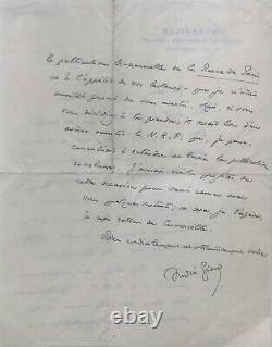 André Gide Signed Autograph Letter / George Meredith