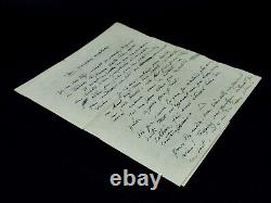 Antoine BOURDELLE Autographed letter signed on beauty 1924