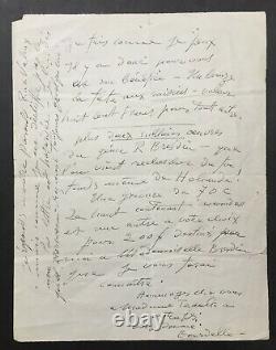 Antoine Bourdelle Autographed Letter Signed His Works And Bresdin 1914