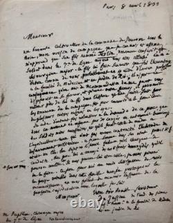 Antoine-Laurent de Jussieu Signed autograph letter (1833)