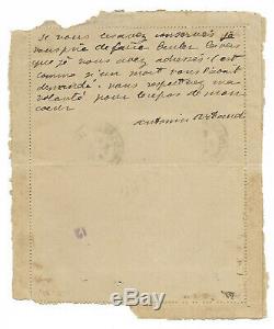 Antonin Artaud / Autograph Letter Signed (1918) I Beg You To Burn
