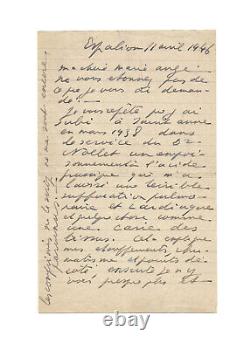 Antonin Artaud / Signed Autograph Letter / Drugs / Heroin / Apocalypse / Art
