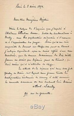 Architect Ambroise Baudry Autograph Letter Signed Romania Théodore Aman