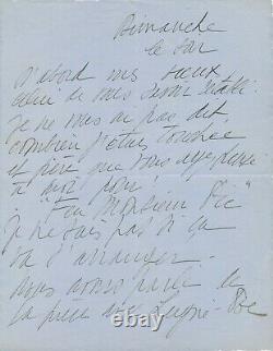 Arletty Autograph Letter Signed Piece Late Madame Pic Charles Lugné-poe