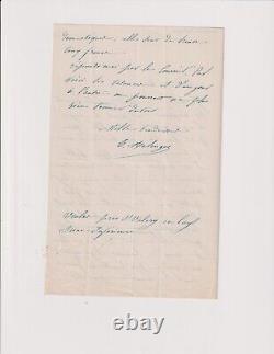 Around 1860. Signed Autograph Letter. Mrs. Mélingue. Theatre. Baths. Veals. 76