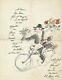 Art André Villeboeuf Autograph Letter Signed Ink Drawing Cyclist Good Year