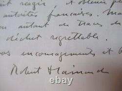 Art Animalier Robert Hainard Manuscript Manuscript Autograph Letter Signed 1965