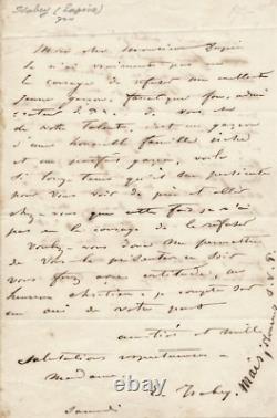 Art by Eugène Isabey, painter, lithographer, watercolorist, autograph letter signed