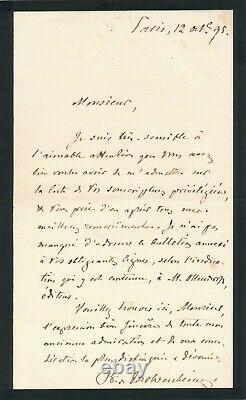 Arthur Pavlovisch Baron Of Mohrenheim Diplomacy Russian Autograph Signed Letter