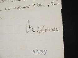 Arthur de GOBINEAU Signed Autograph Letter, Manuscript