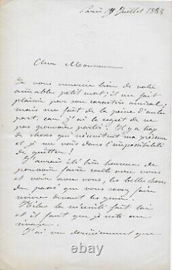 Auguste BARTHOLDI Autographed Letter Signed Statue of Liberty