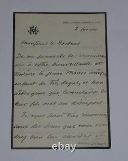 Auguste MAQUET, Poet SIGNED AUTOGRAPH LETTER OF RECOMMENDATION TO A DOCTOR