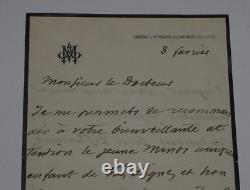 Auguste MAQUET, Poet SIGNED AUTOGRAPH LETTER OF RECOMMENDATION TO A DOCTOR