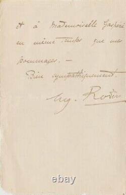 Auguste Rodin Signed Autograph Letter To Raphaël Gaspéri