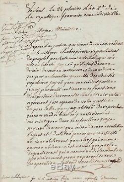 Augustin Robespierre Autograph Letter Signed French Revolution In 1794