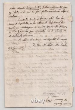 Augusto Conti, Philosopher Beautiful signed autograph Freedom, faith etc.