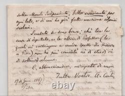 Augusto Conti, Philosopher Beautiful signed autograph Freedom, faith etc.