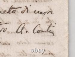 Augusto Conti, Philosopher Beautiful signed autograph Freedom, faith etc.