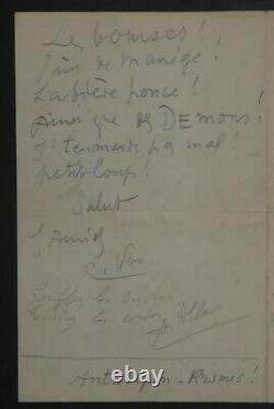 Auriol George Very Original Autography Letter Signed Alcohol And Others