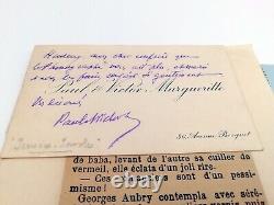 Authentic handwritten letter signed by PAUL & VICTOR MARGUERITTE