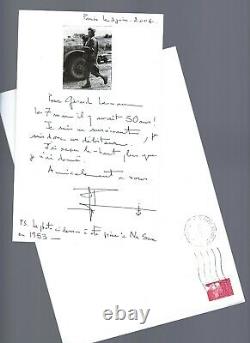Autograph Letter Signed By Pierre Schoendoerffer On Dien Bien Phu