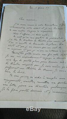 Autograph Letter Signed Emile Zola Alexandre De Lavergne Beautiful Correspondence