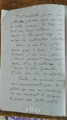 Autograph Letter Signed Emile Zola In 1864 Very Nice Testimony 3 Pages Rarity