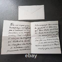 Autograph Letter Signed Pierre Puvis De Chavannes (1824-1898) Illustrious Painter