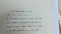 Autograph Letter Signed Victor Hugo Alexandre De Lavergne Ruy Blas Rare