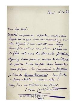 Autograph letter signed by Octave Uzanne, dated December 15, 1882, Quantin Lévy