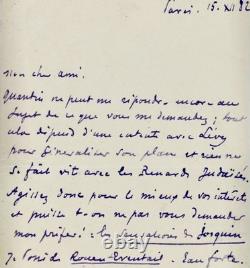 Autograph letter signed by Octave Uzanne, dated December 15, 1882, Quantin Lévy