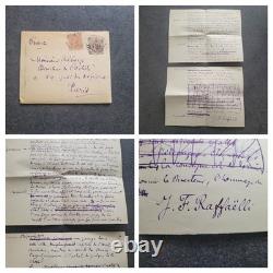 Autograph letter signed by RAFFAËLLI, 1896, painter admired by VAN GOGH, 4 pages