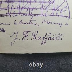 Autograph letter signed by RAFFAËLLI, 1896, painter admired by VAN GOGH, 4 pages
