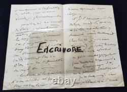 Autographed handwritten letter signed by Emile Deschamps 1846