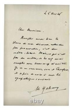 Autographed letter signed ANDRÉ MALRAUX to a collaborator November 6, 1946