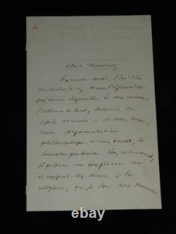 Autographed letter signed by Alphonse Gratry Preface in progress Science & religion