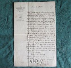 Autographed letter signed by Henry Murger